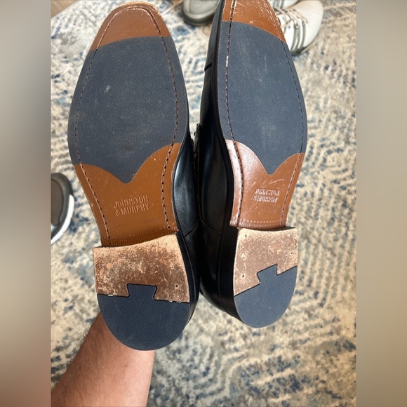 Johnston & Murphy Men’s Black Leather Oxford Cap Toe Dress Shoes size 9.5 - Picture 6 of 6